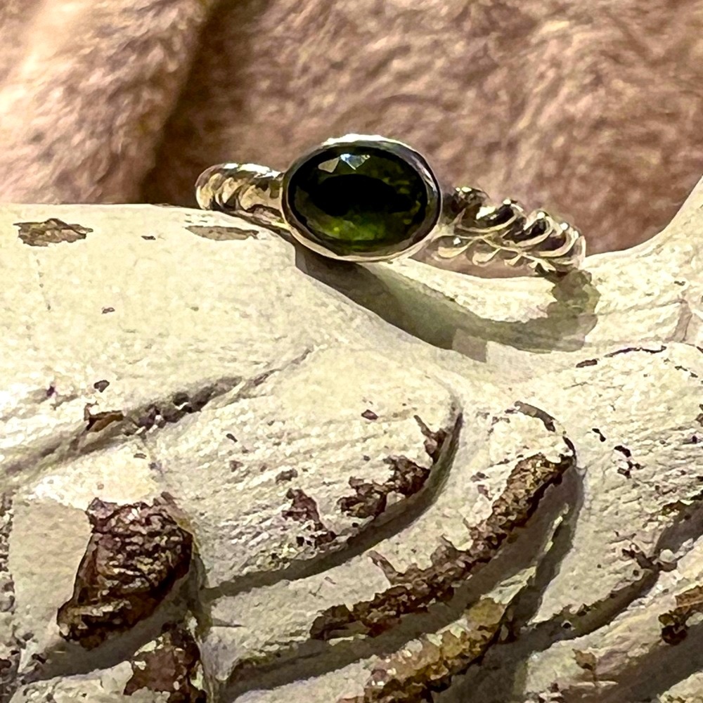 Sterling Silver Genuine Peridot Ring